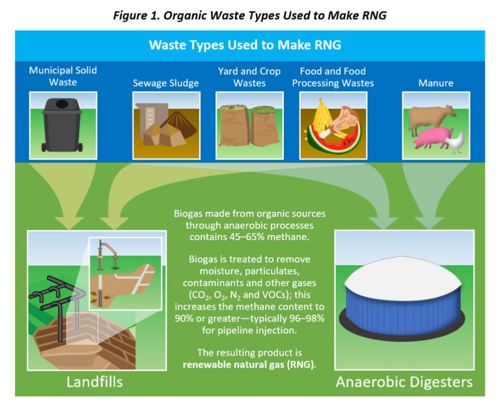 Organic waste used for production of RNG